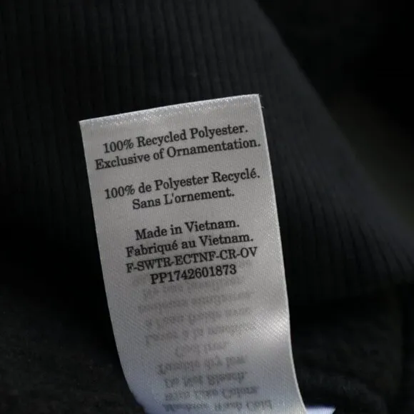 NEW Everlane The ReNew Fleece Oversized Crew Sweatshirt Sherpa Black