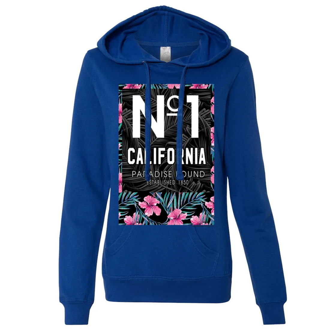 No 1 California Paradise Found Ladies Lightweight Fitted Hoodie