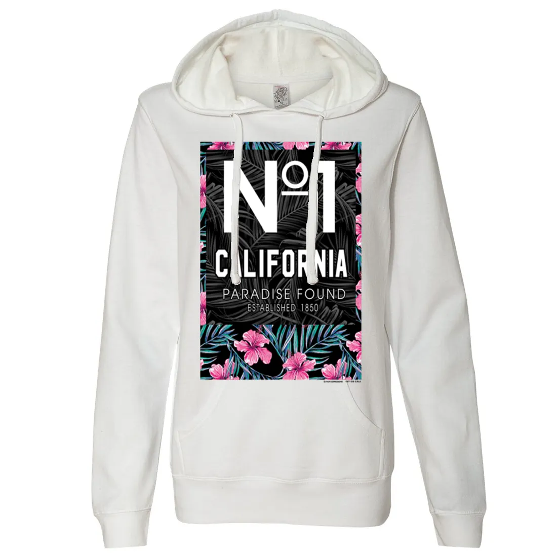 No 1 California Paradise Found Ladies Lightweight Fitted Hoodie