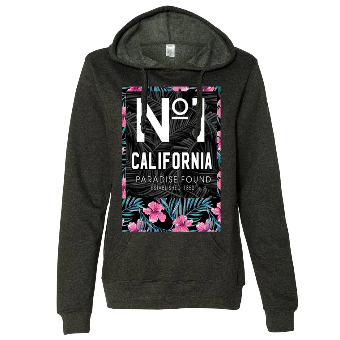 No 1 California Paradise Found Ladies Lightweight Fitted Hoodie