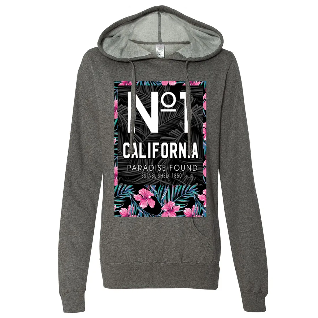 No 1 California Paradise Found Ladies Lightweight Fitted Hoodie