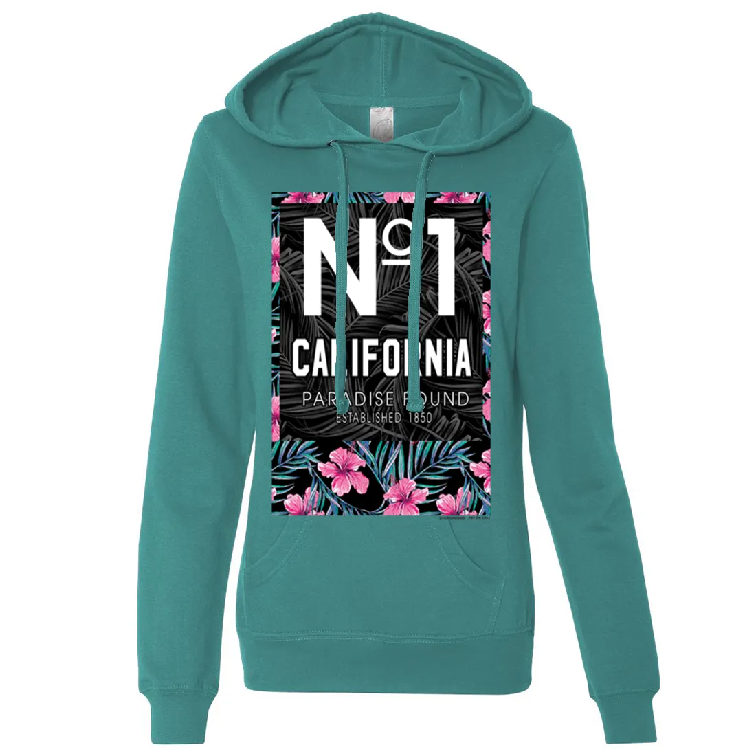 No 1 California Paradise Found Ladies Lightweight Fitted Hoodie