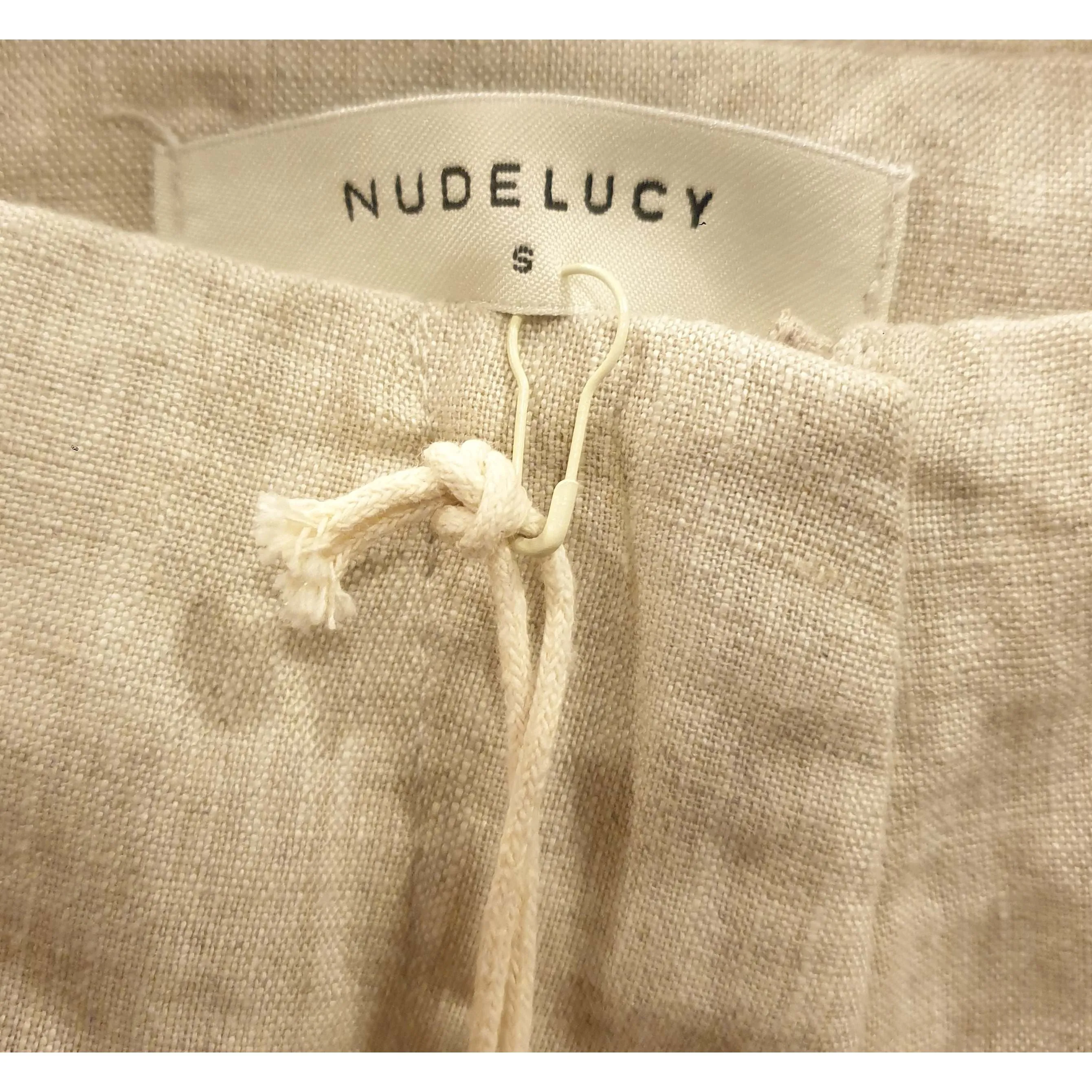 Nude Lucy natural/oat linen mix wide leg pants size S (best fits size 10)