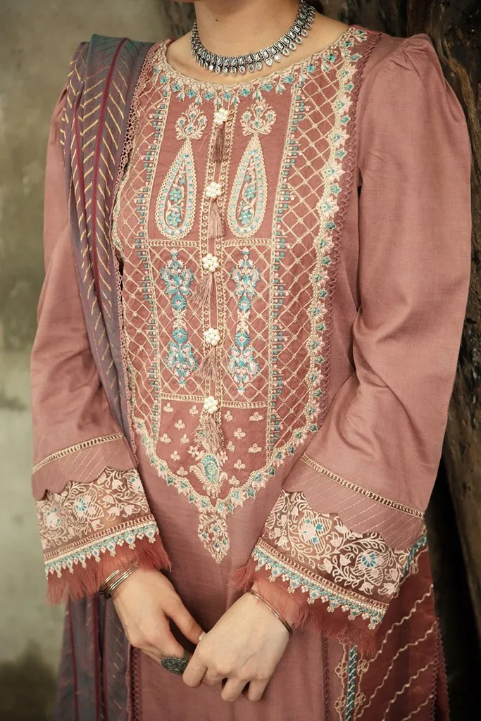 NW-01 | Qalamkar Qline Linen Winter Collection 2021 | Unstitched Embroidered Organza Suits