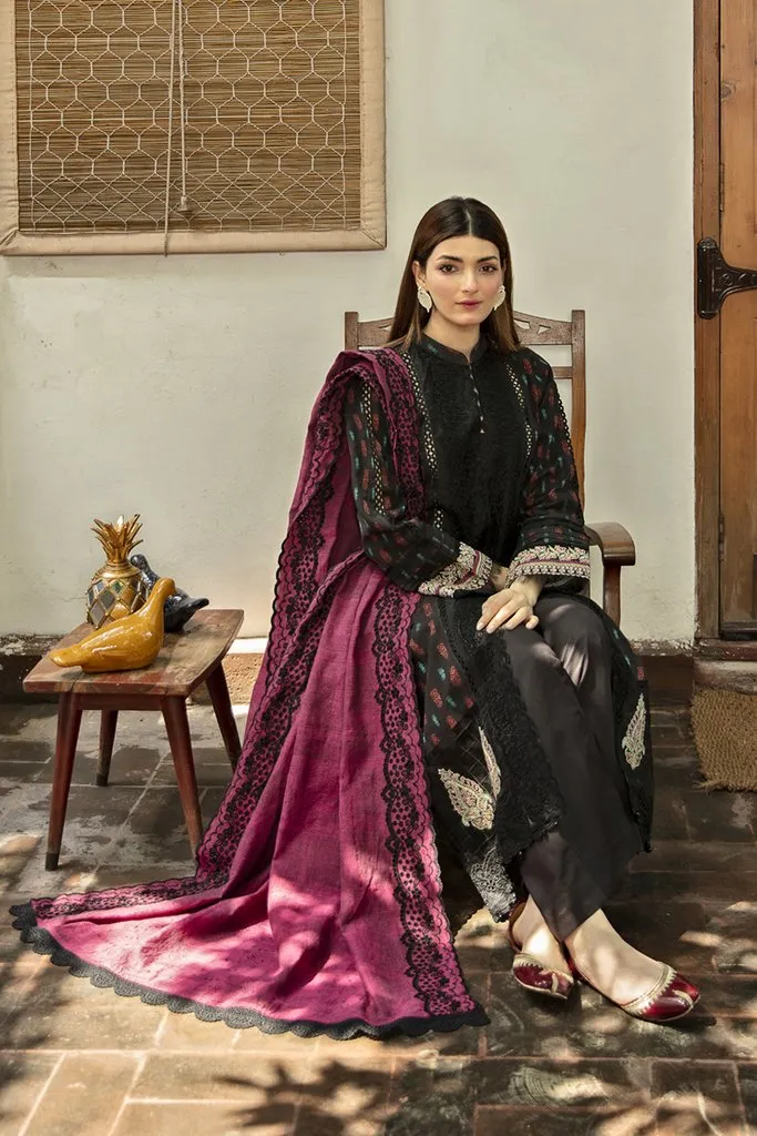 NW-03 | Qalamkar Qline Linen Winter Collection 2021 | Unstitched Embroidered Organza Suits
