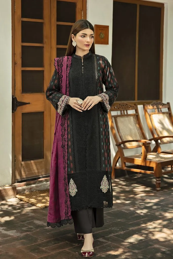 NW-03 | Qalamkar Qline Linen Winter Collection 2021 | Unstitched Embroidered Organza Suits