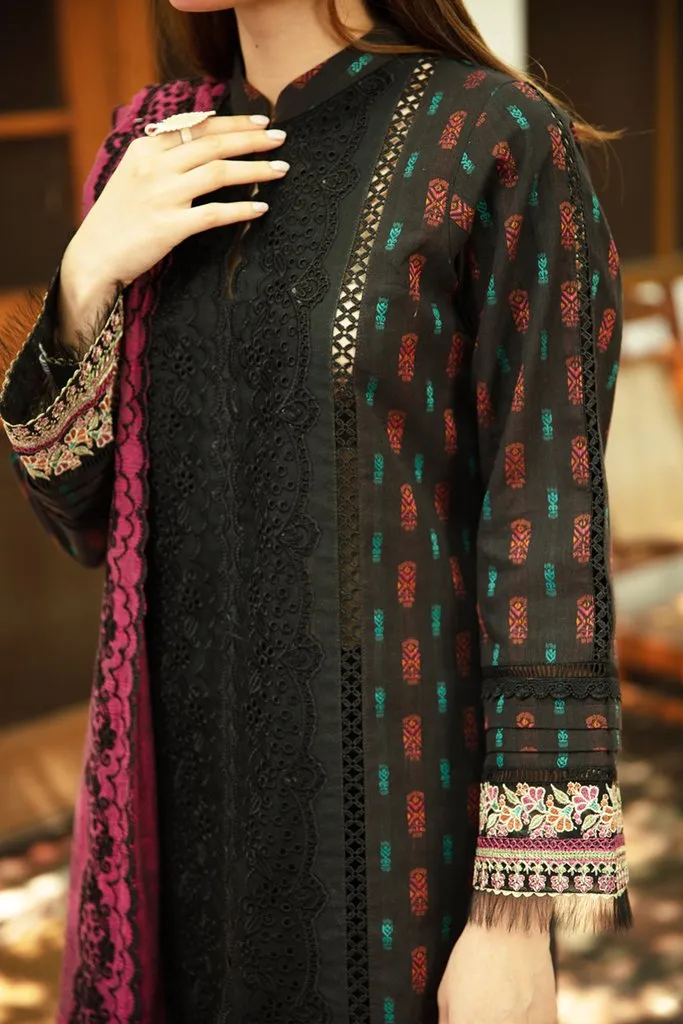 NW-03 | Qalamkar Qline Linen Winter Collection 2021 | Unstitched Embroidered Organza Suits