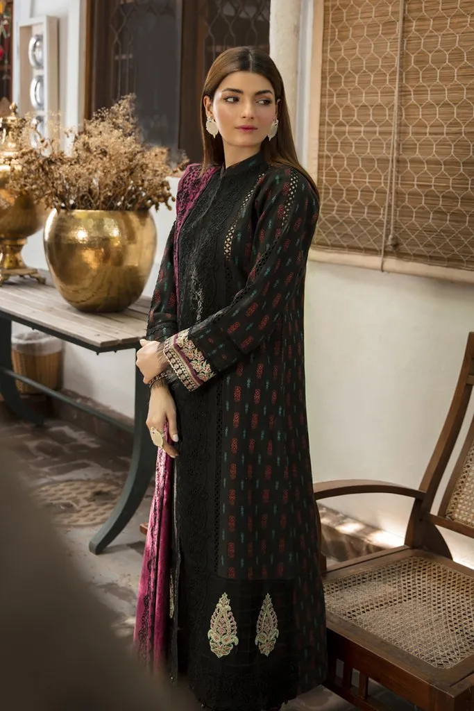 NW-03 | Qalamkar Qline Linen Winter Collection 2021 | Unstitched Embroidered Organza Suits