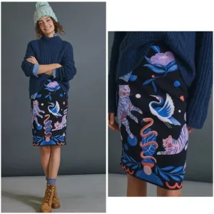 NWT Anthropologie New Super Nice Letters Julie Midi Sweater Skirt Size S