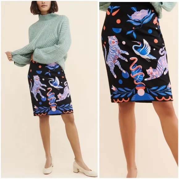 NWT Anthropologie New Super Nice Letters Julie Midi Sweater Skirt Size S