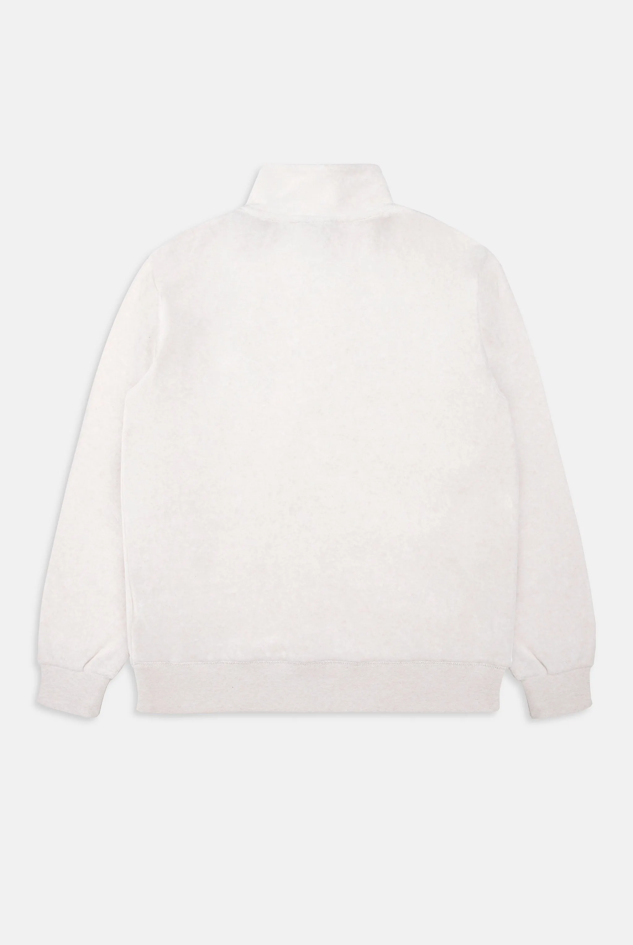 OATMEAL MARL/ GOLD OVERSIZED QUARTER ZIP COTTON VELOUR TRACK TOP