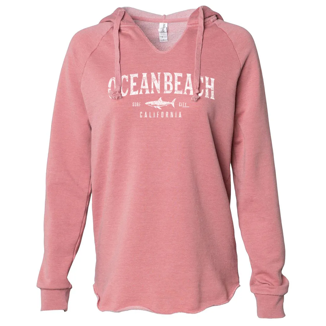 Ocean Beach California Women's Soft Hooded Pullover