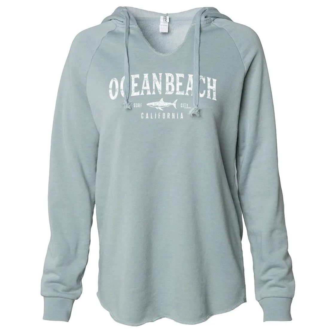 Ocean Beach California Women's Soft Hooded Pullover