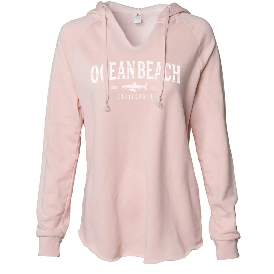 Ocean Beach California Women's Soft Hooded Pullover
