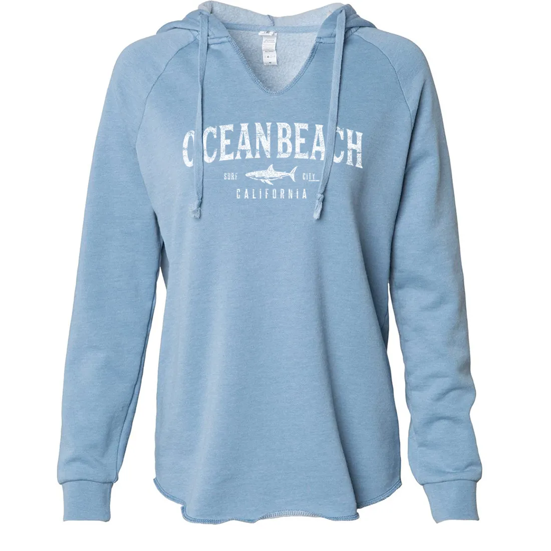 Ocean Beach California Women's Soft Hooded Pullover