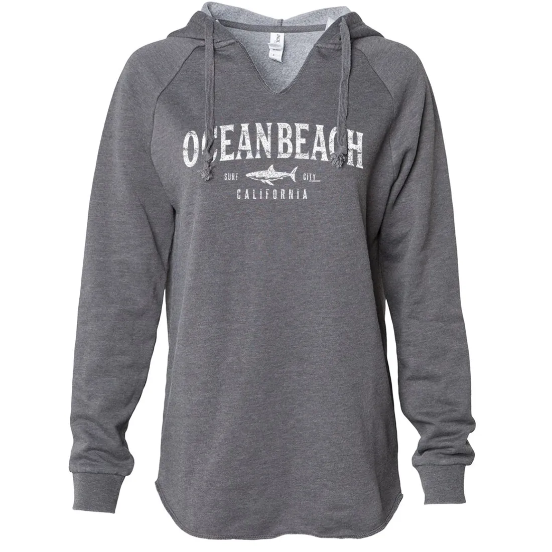 Ocean Beach California Women's Soft Hooded Pullover