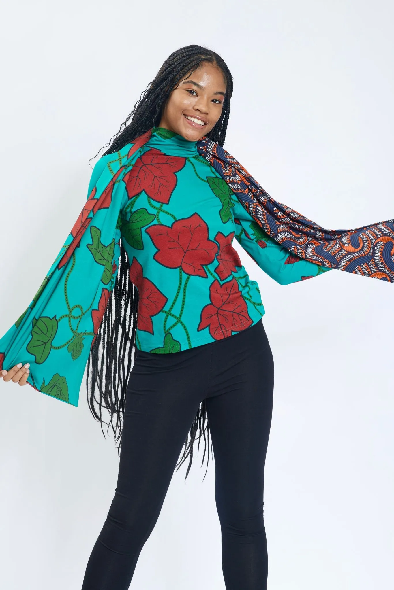 Ondo Horizontal scarf -  Turq Vine