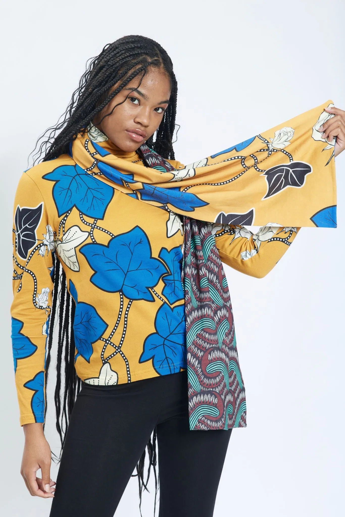 Ondo Horizontal scarf -  Yellow Vine