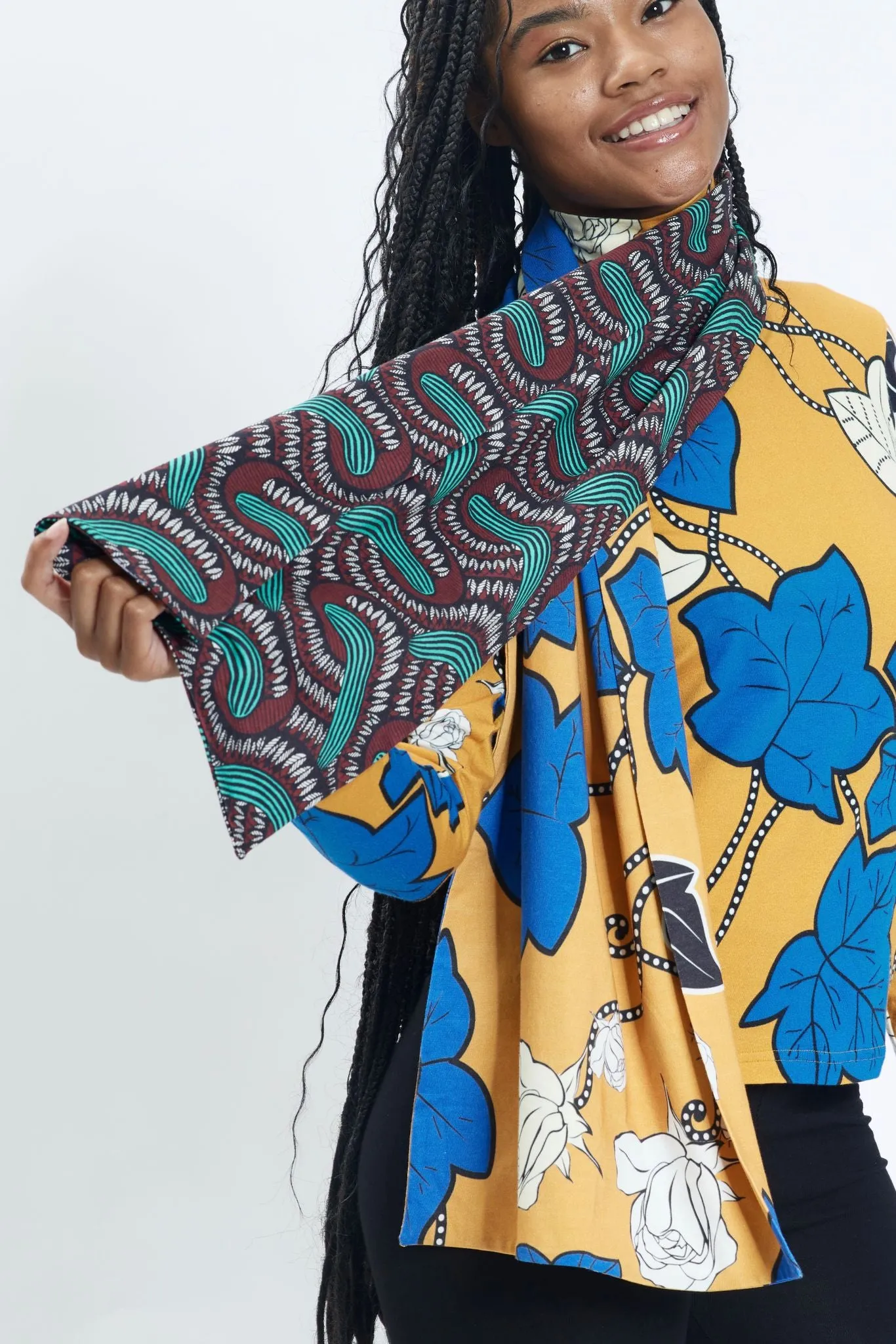 Ondo Horizontal scarf -  Yellow Vine