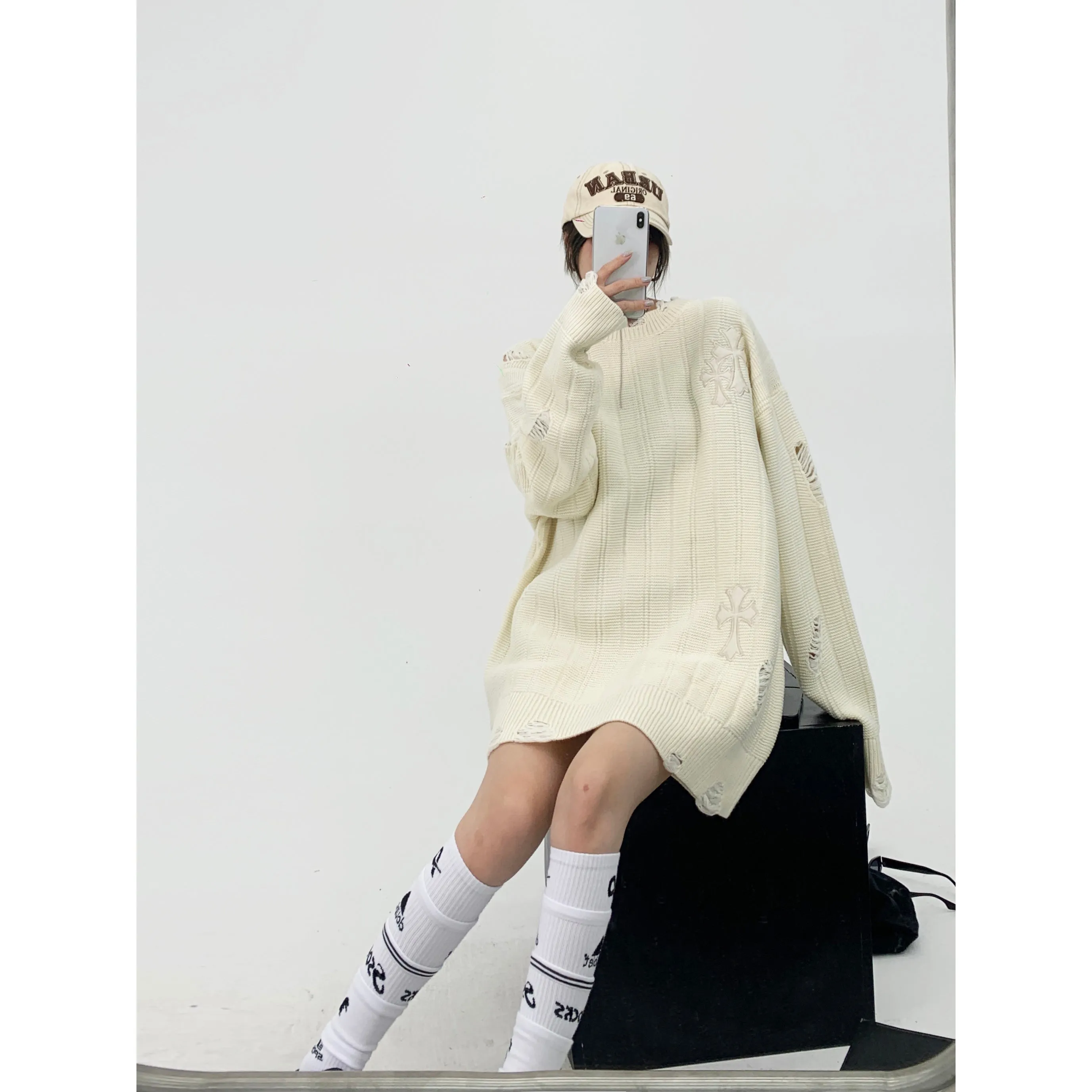 Oversized Casual Knit Sweatshirt