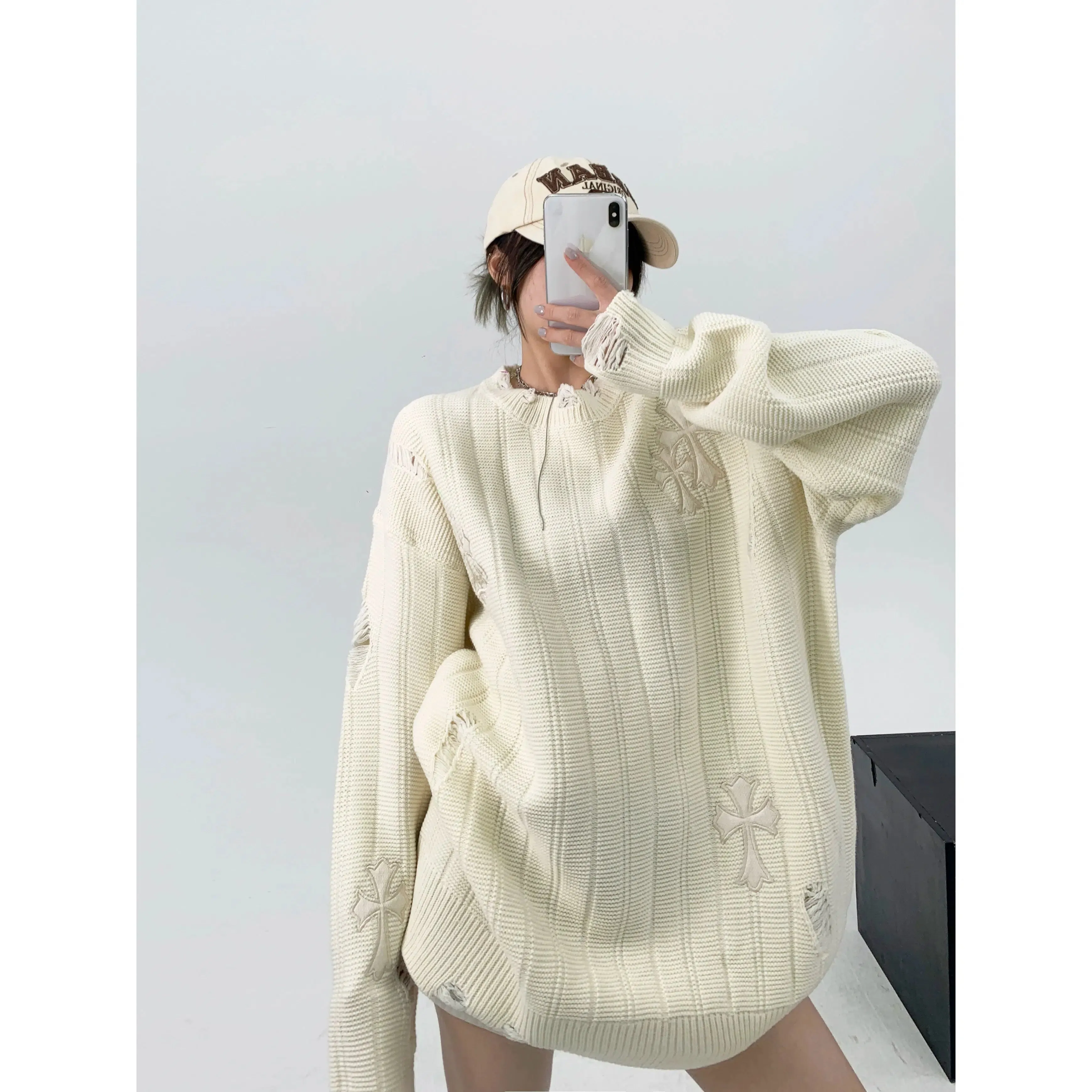 Oversized Casual Knit Sweatshirt