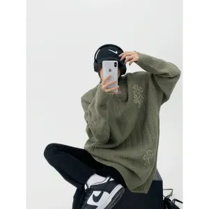 Oversized Casual Knit Sweatshirt