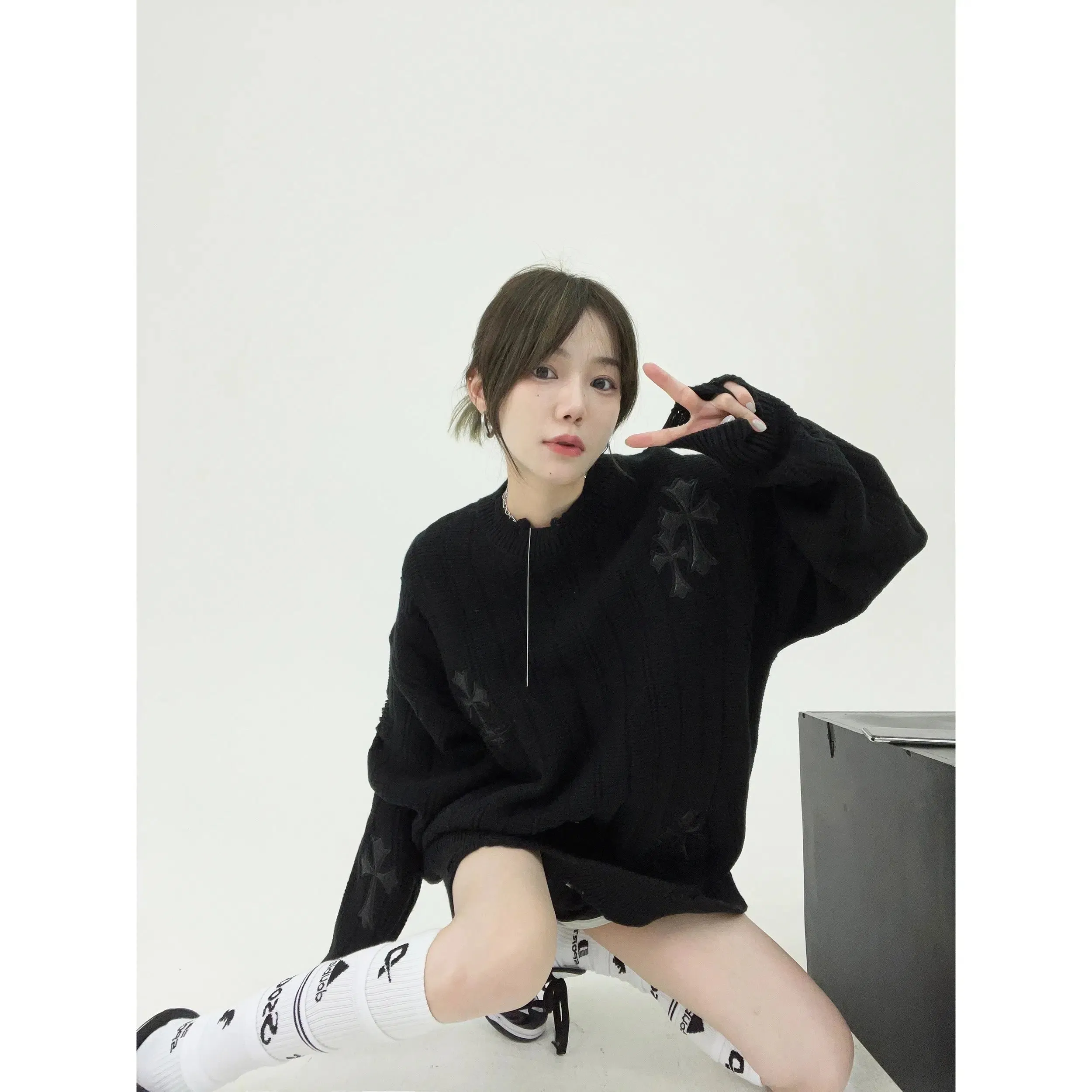 Oversized Casual Knit Sweatshirt