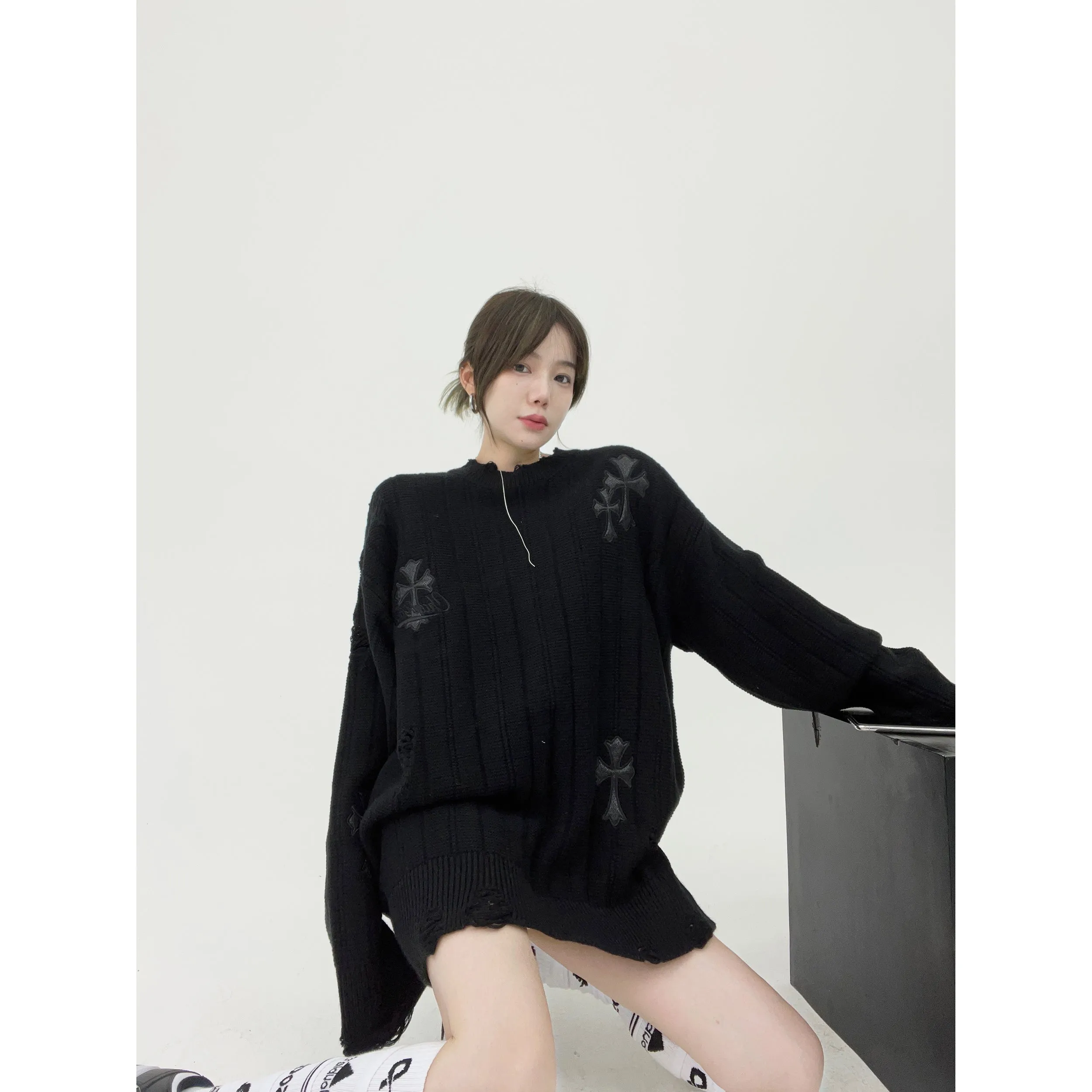 Oversized Casual Knit Sweatshirt