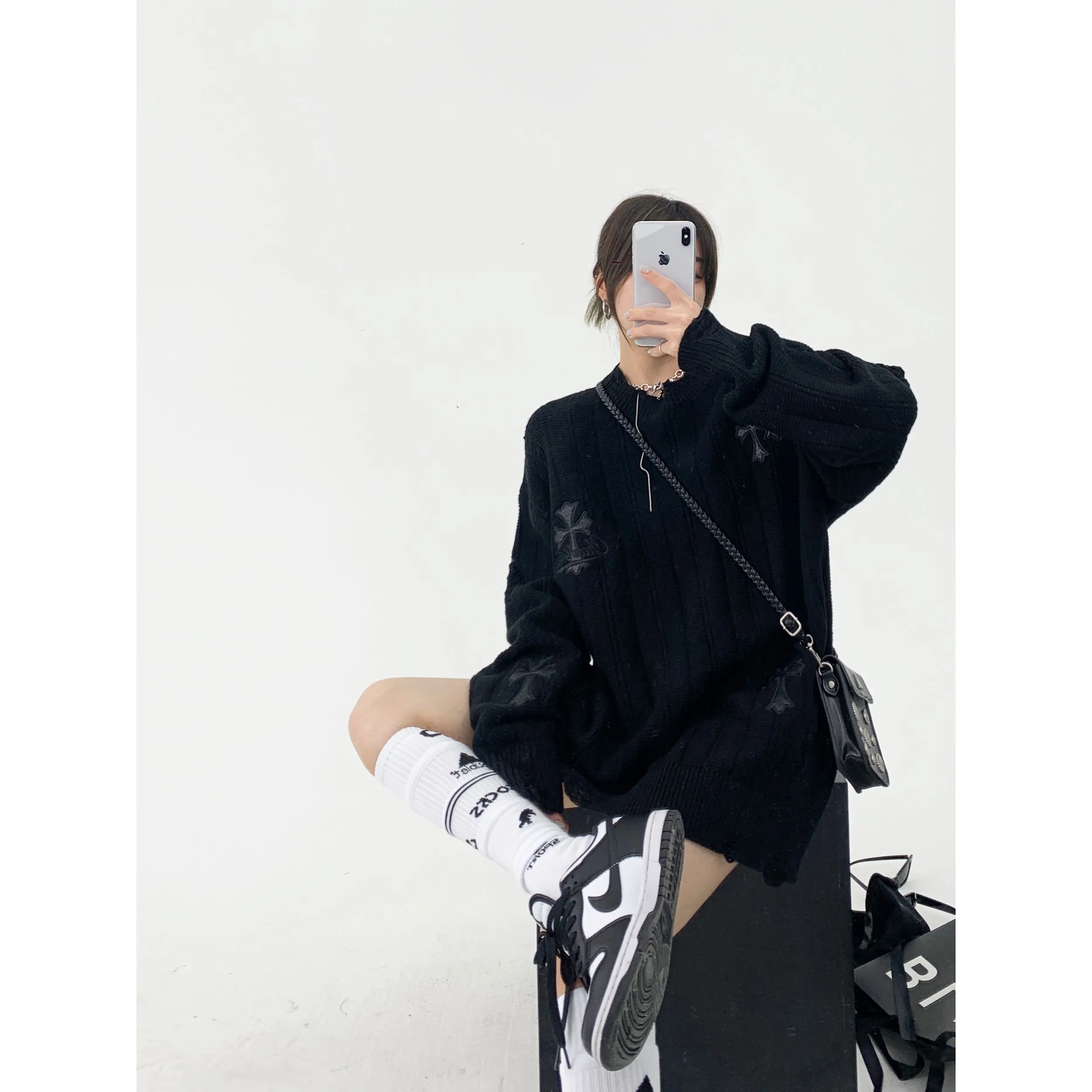 Oversized Casual Knit Sweatshirt