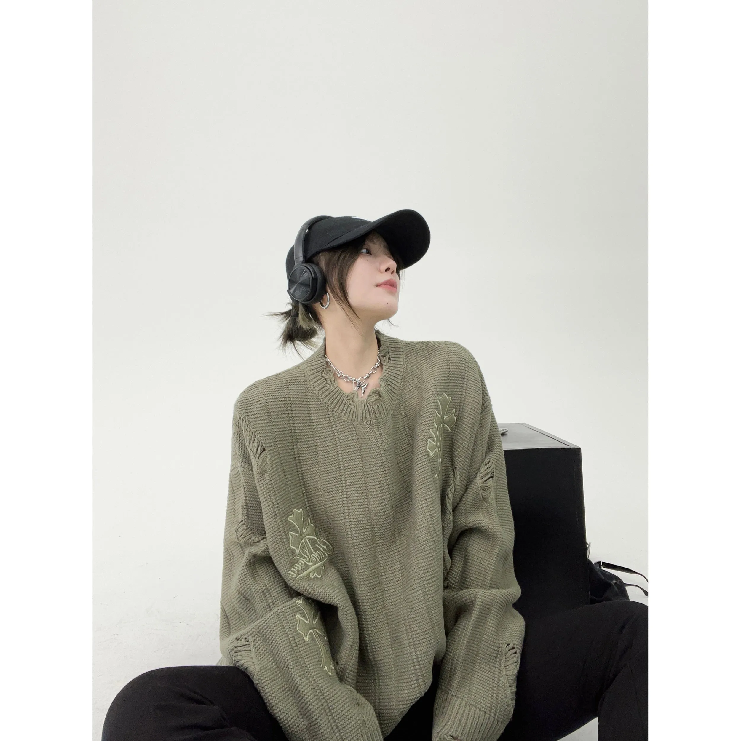 Oversized Casual Knit Sweatshirt