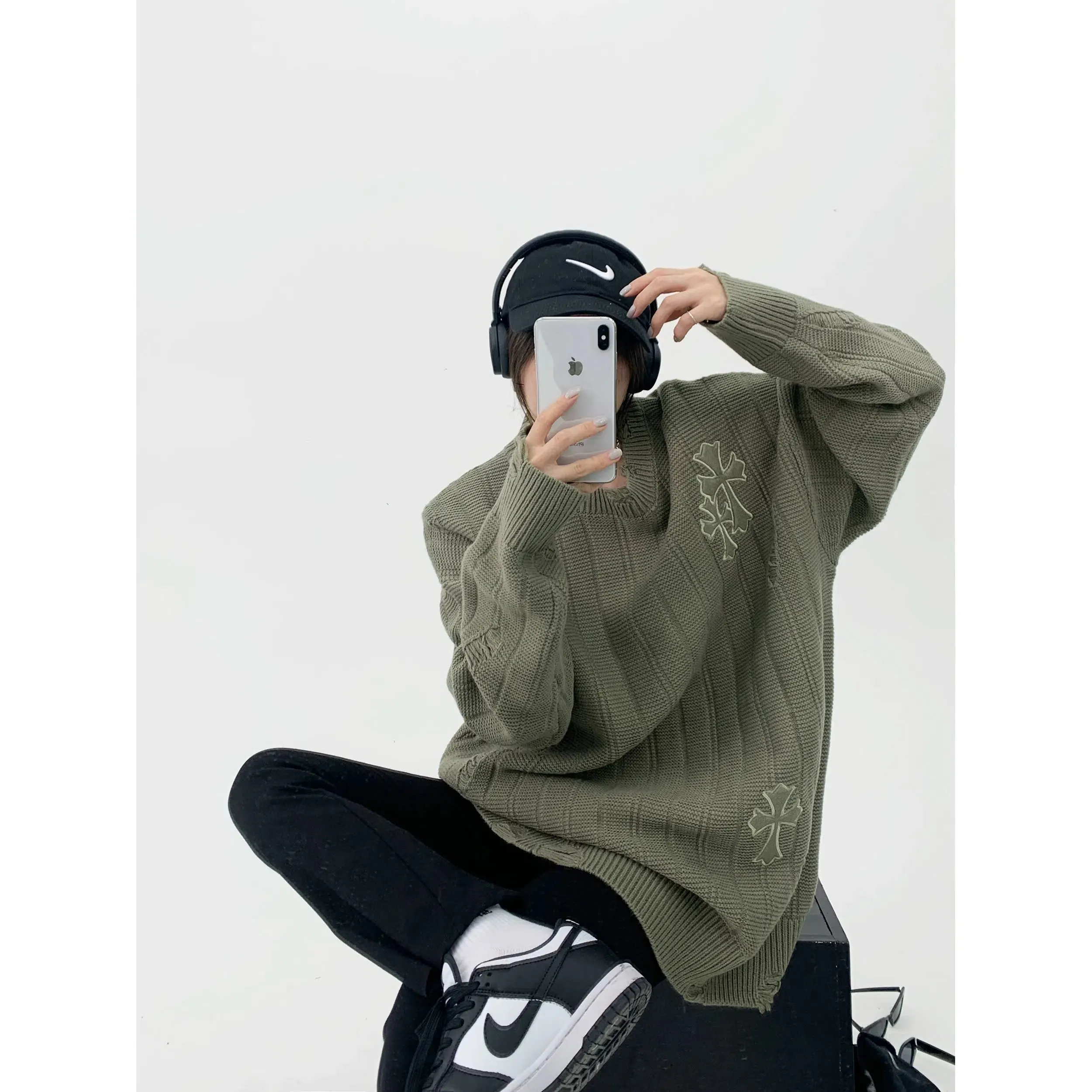 Oversized Casual Knit Sweatshirt