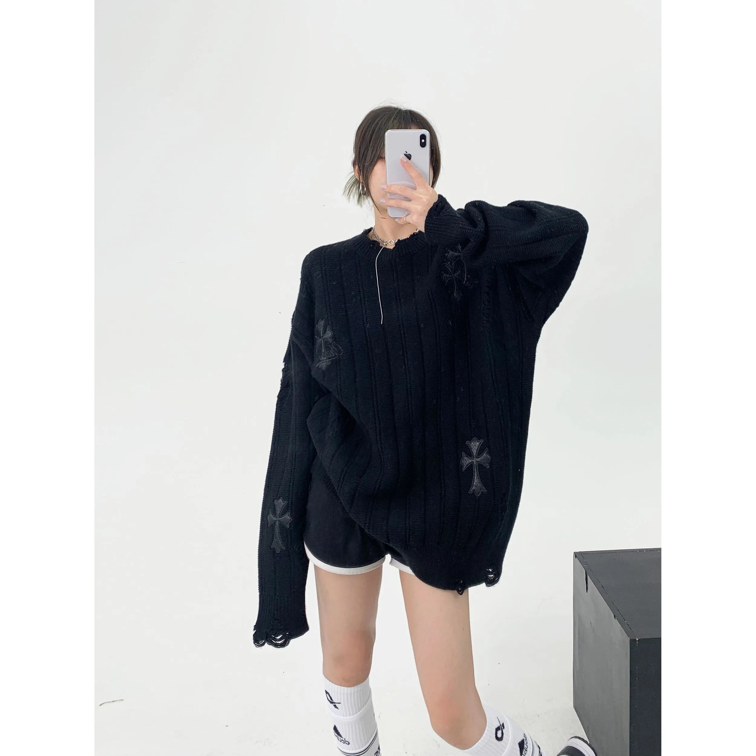 Oversized Casual Knit Sweatshirt