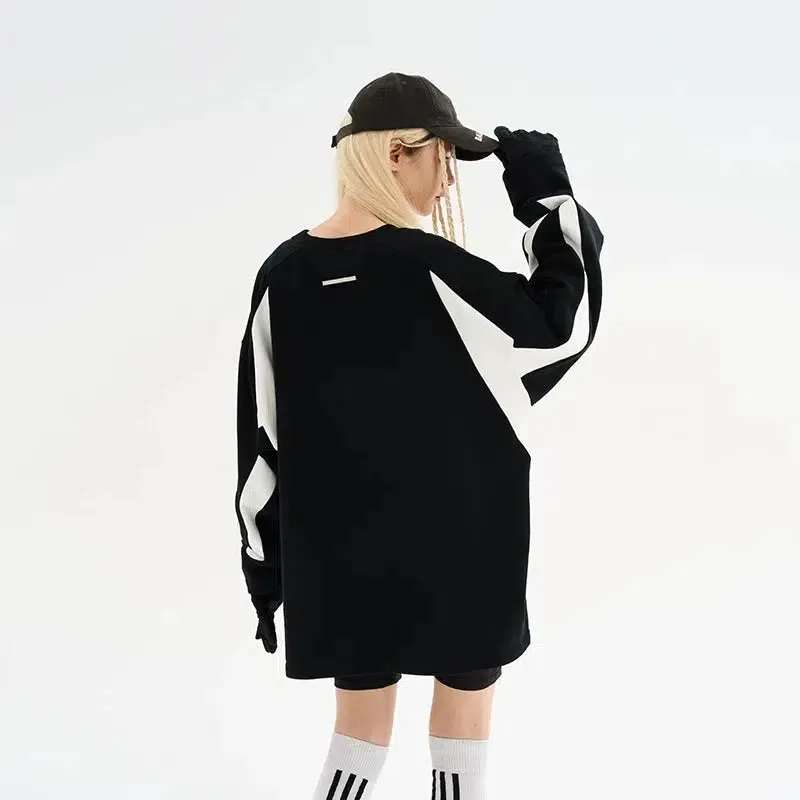Oversized Colorblock Crewneck Sweatshirt