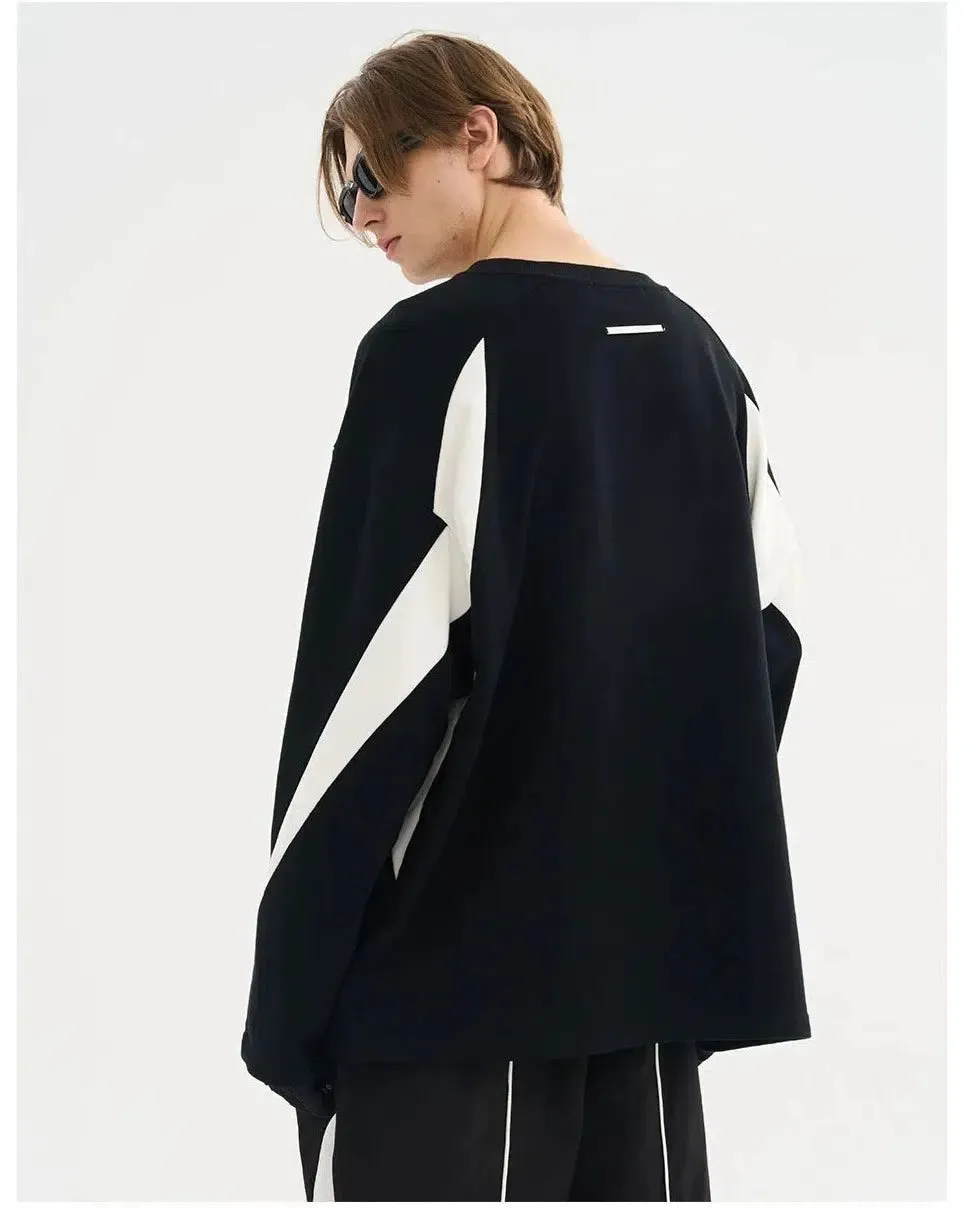 Oversized Colorblock Crewneck Sweatshirt