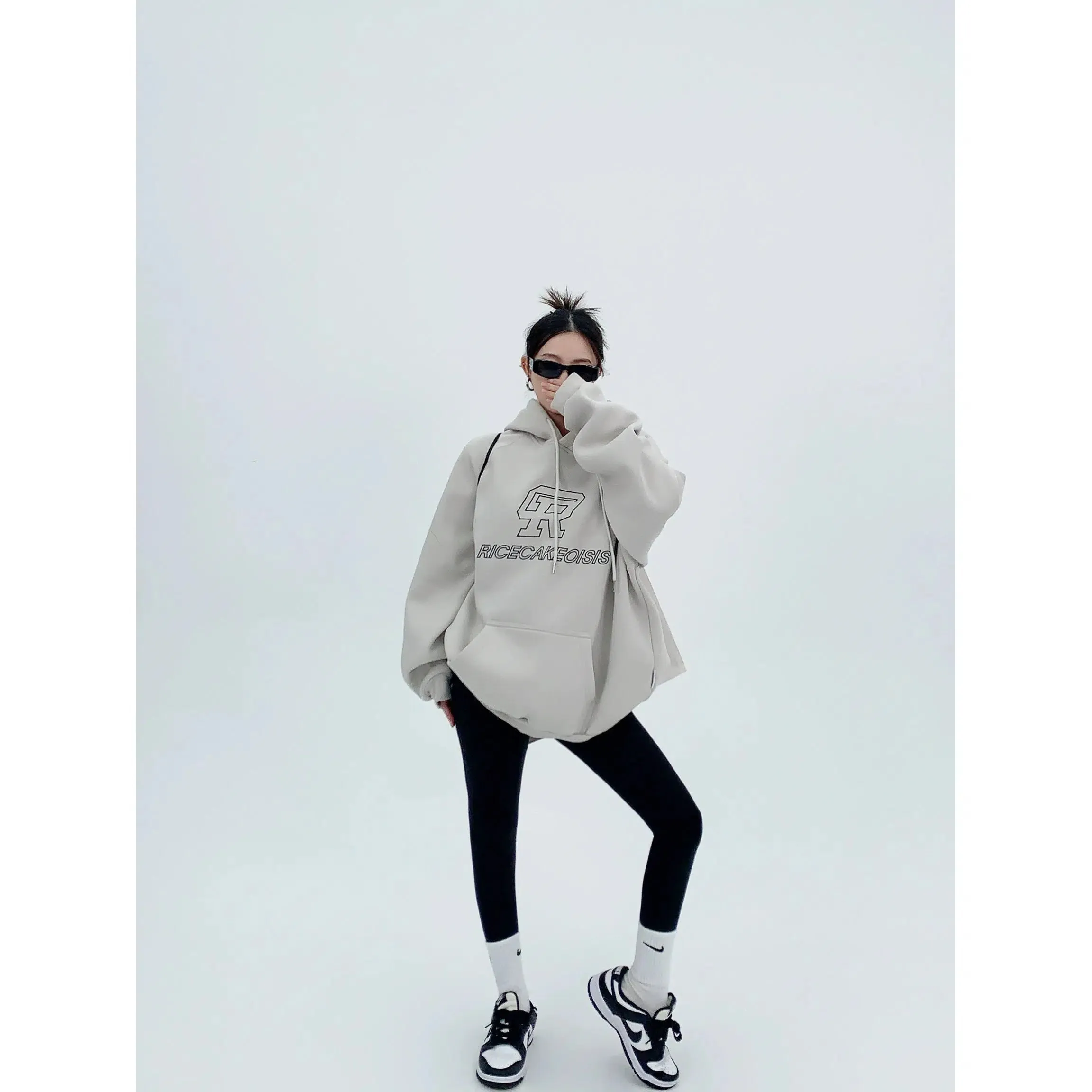 Oversized Embroidery Graphic Hoodie