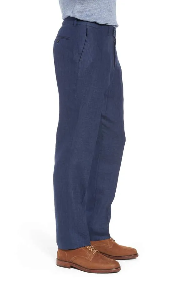 Palm Beach Delave Linen Oxford Flat Front Pants Big and Tall