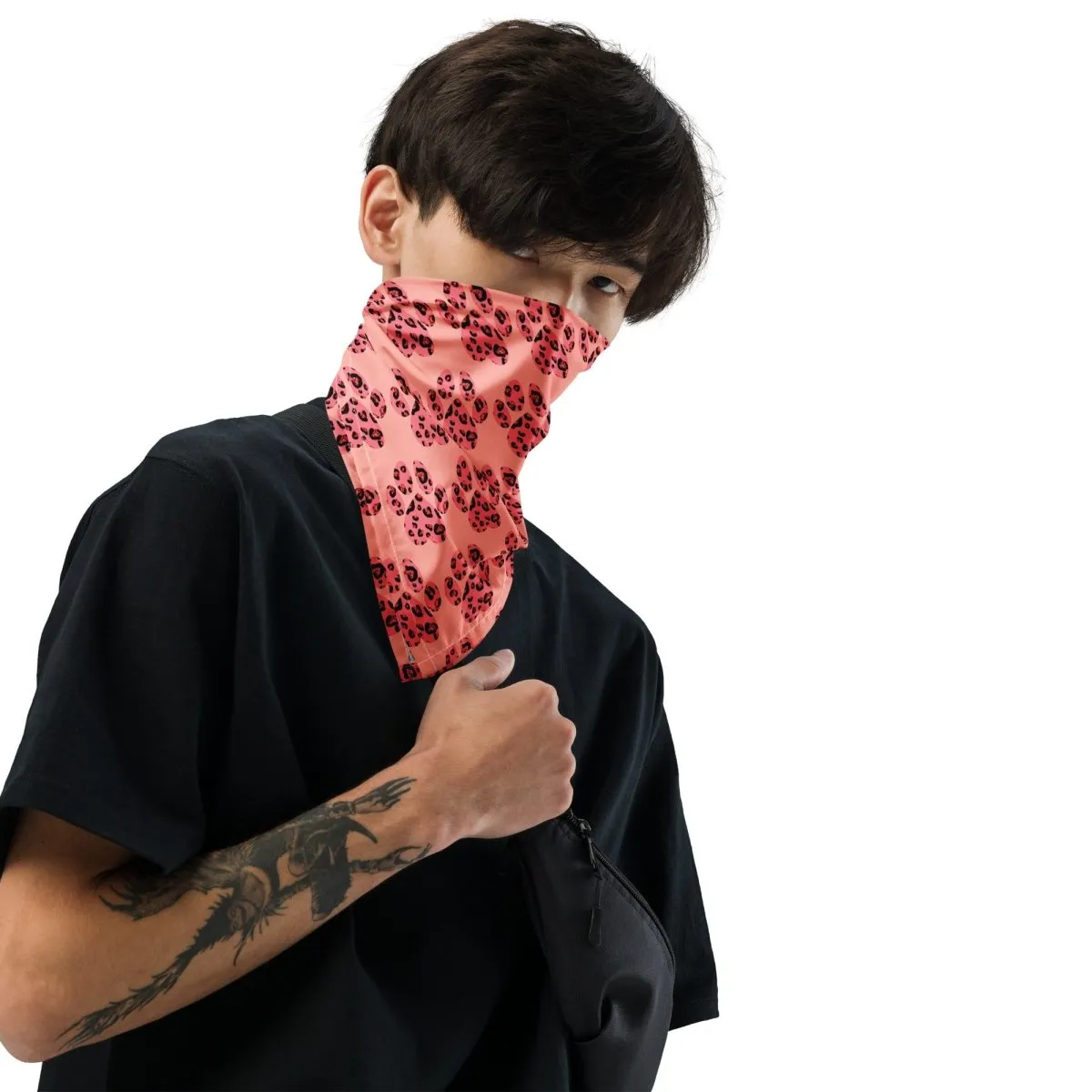 Pink Leopard Print Dog Paw Bandana