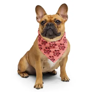 Pink Leopard Print Dog Paw Bandana