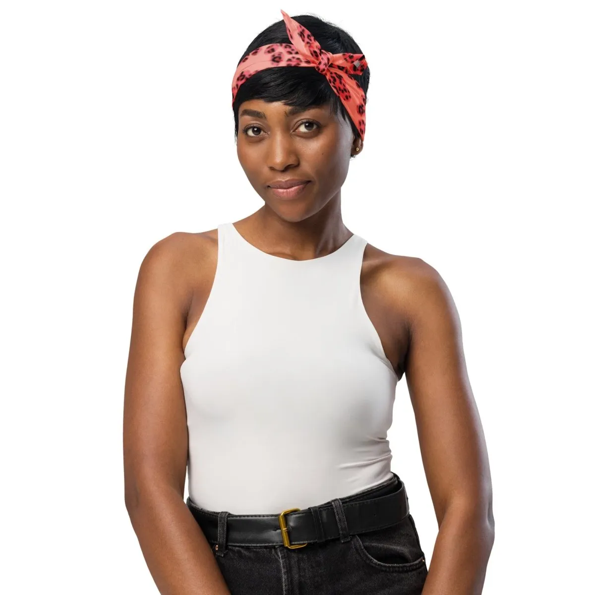 Pink Leopard Print Dog Paw Bandana