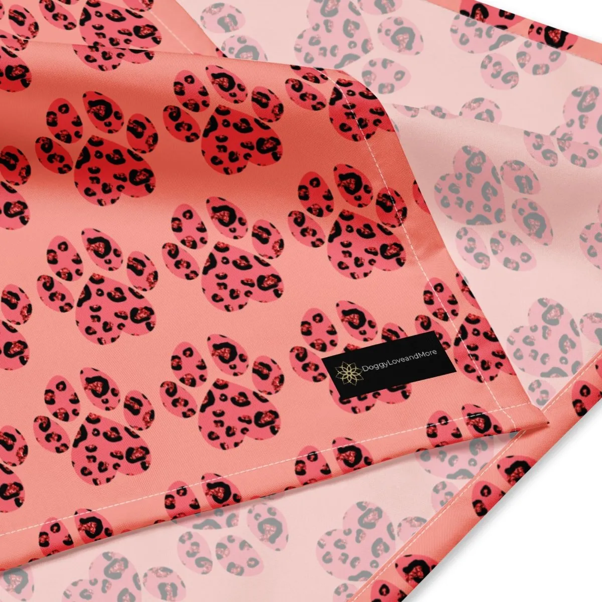 Pink Leopard Print Dog Paw Bandana