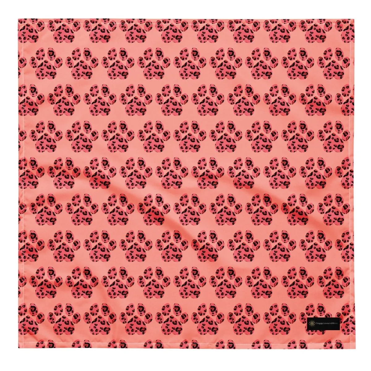 Pink Leopard Print Dog Paw Bandana