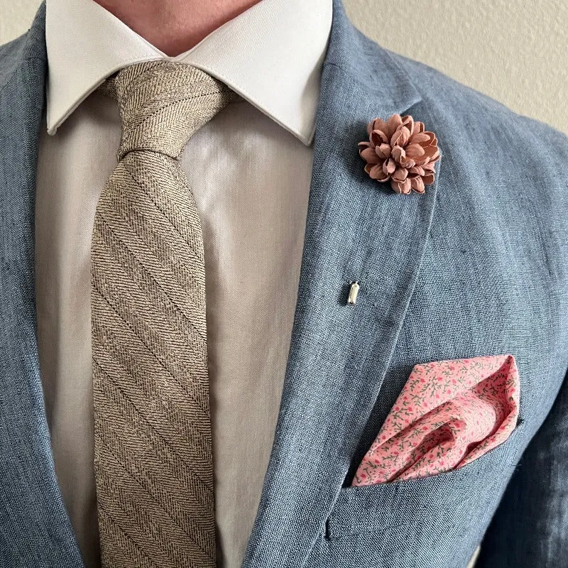 Pinstripe Chevron Taupe Tie