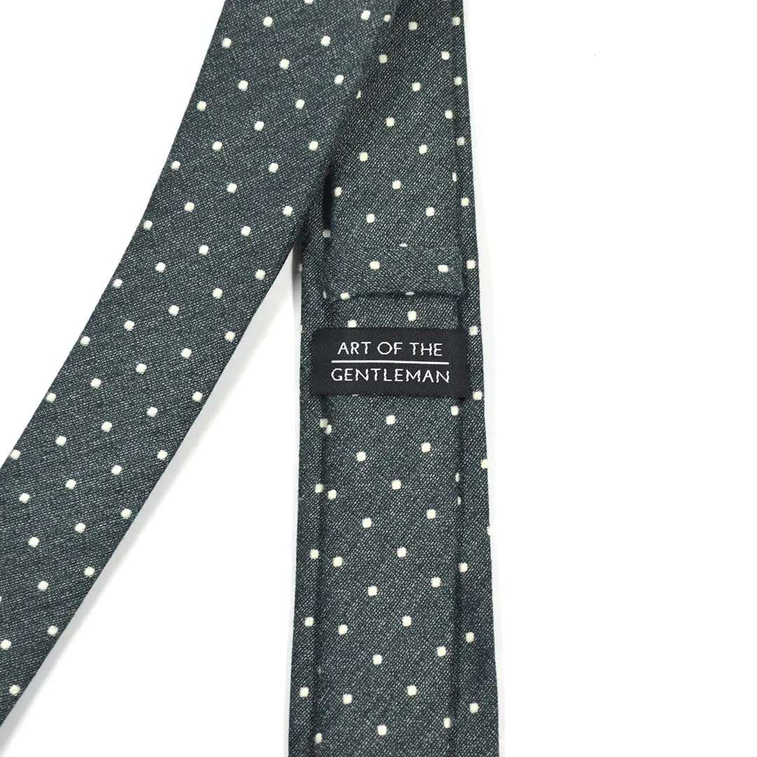 Polka Dot Hunter Green Tie Set