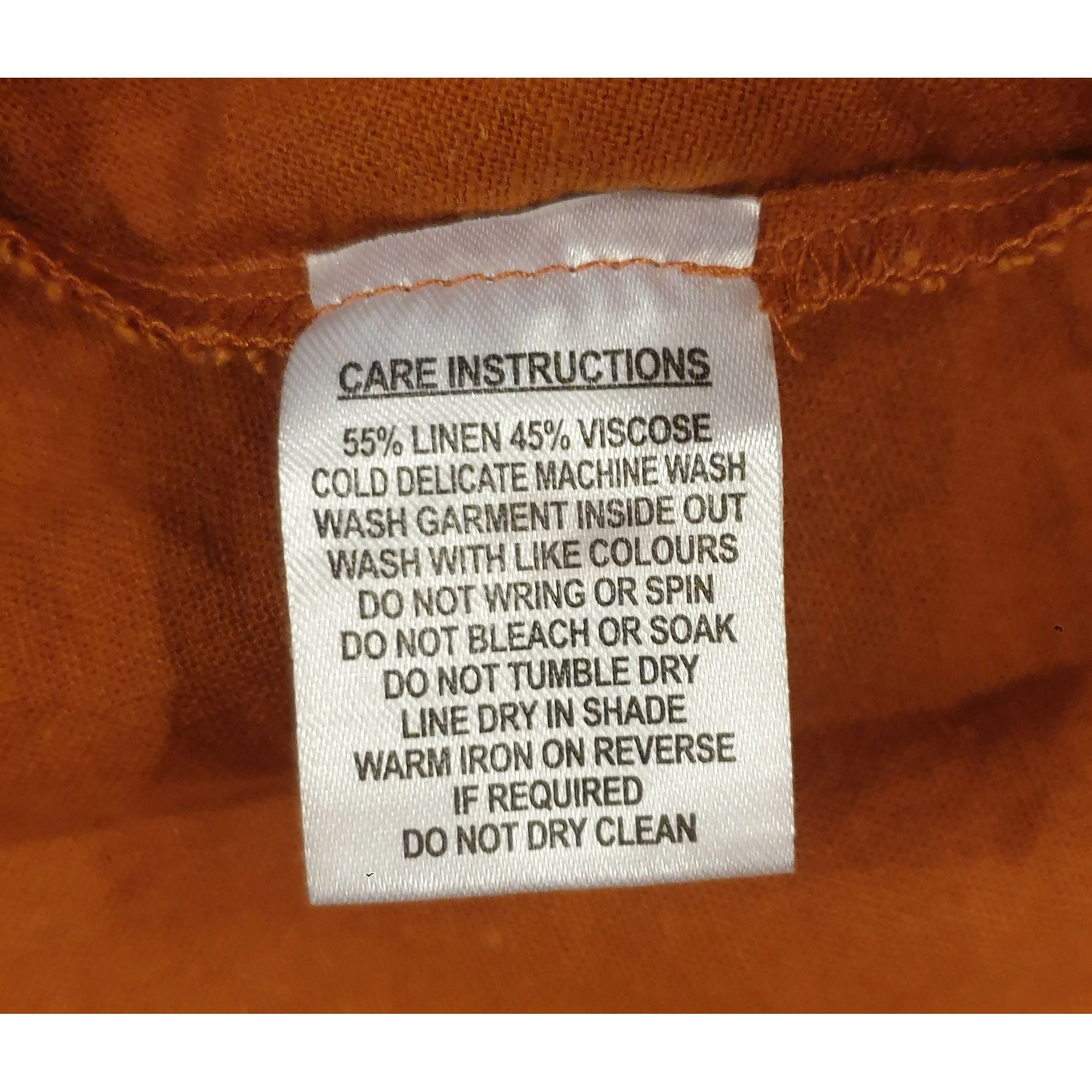 Princess Highway burnt orange linen mix high waisted multi panel skirt size 6