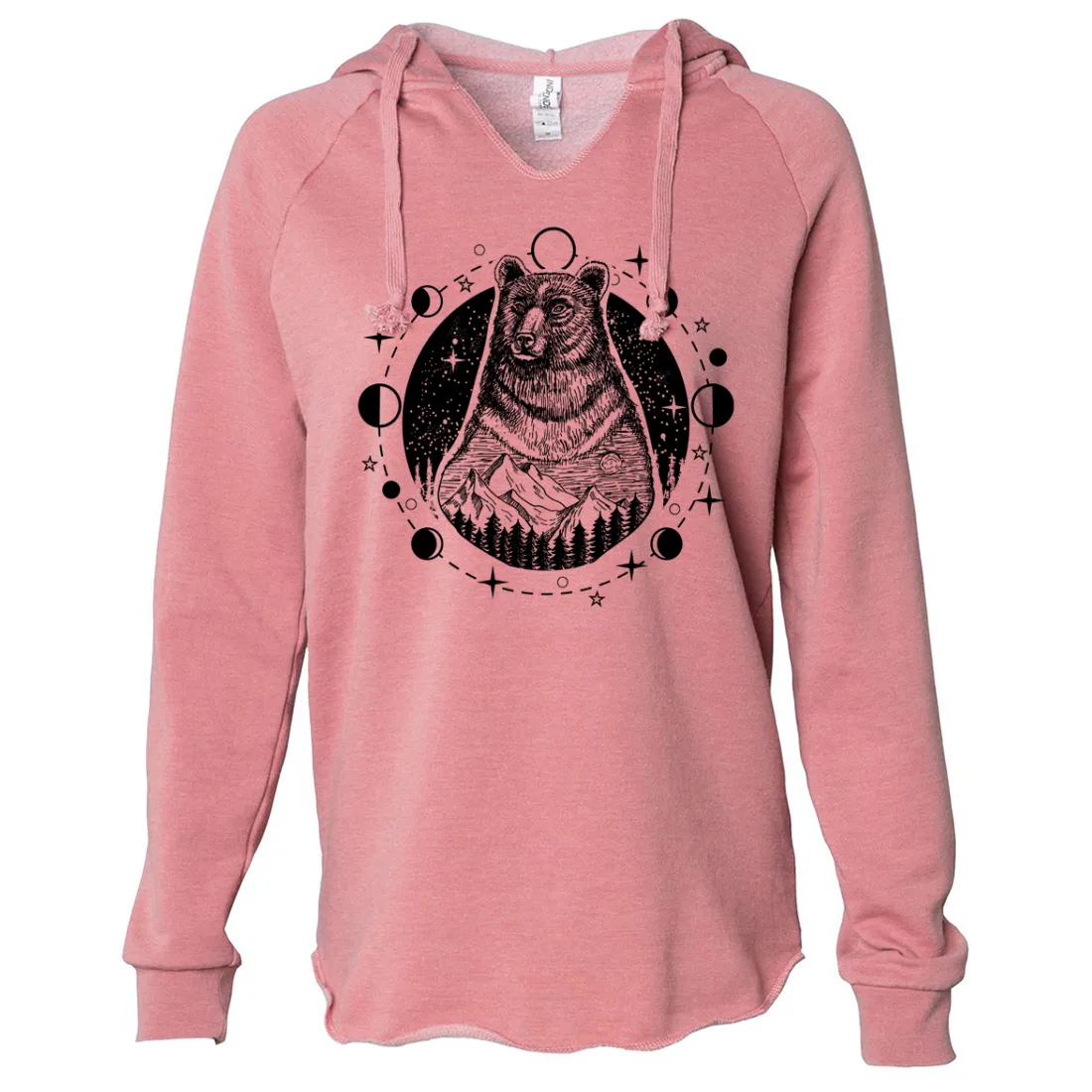 Psychic Moon Forest Grizzly Women's Soft Hooded Pullover