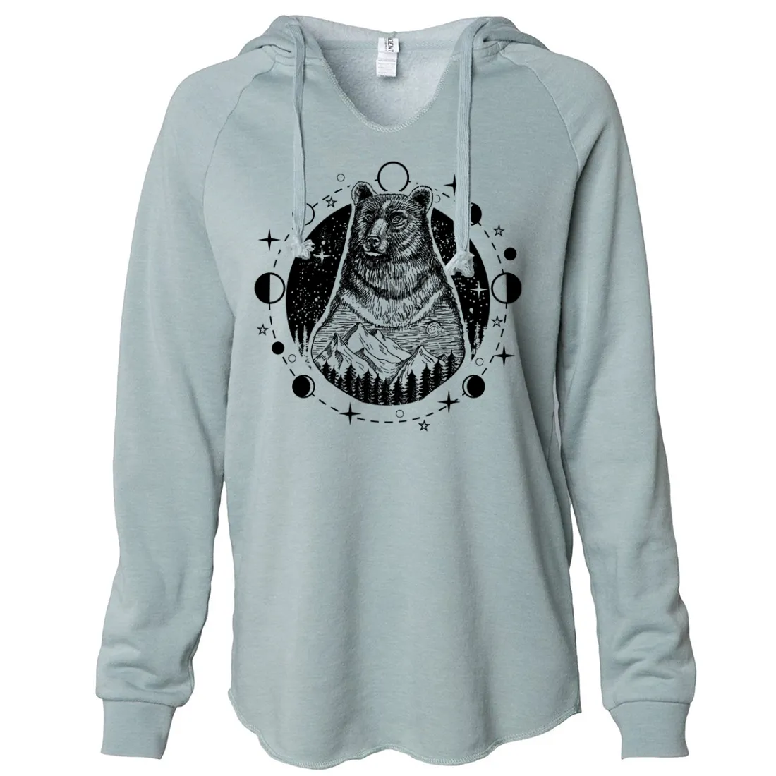 Psychic Moon Forest Grizzly Women's Soft Hooded Pullover