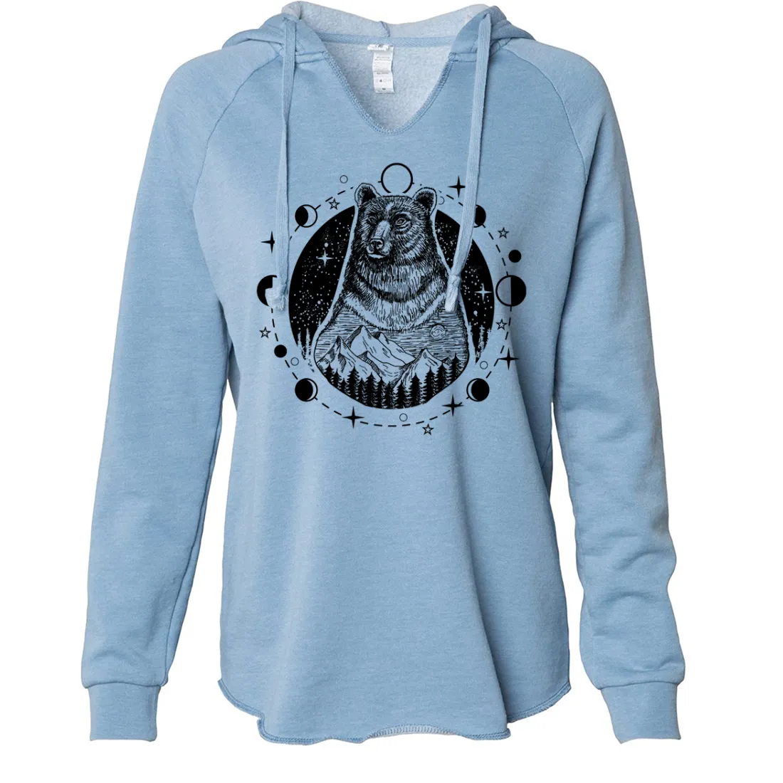 Psychic Moon Forest Grizzly Women's Soft Hooded Pullover