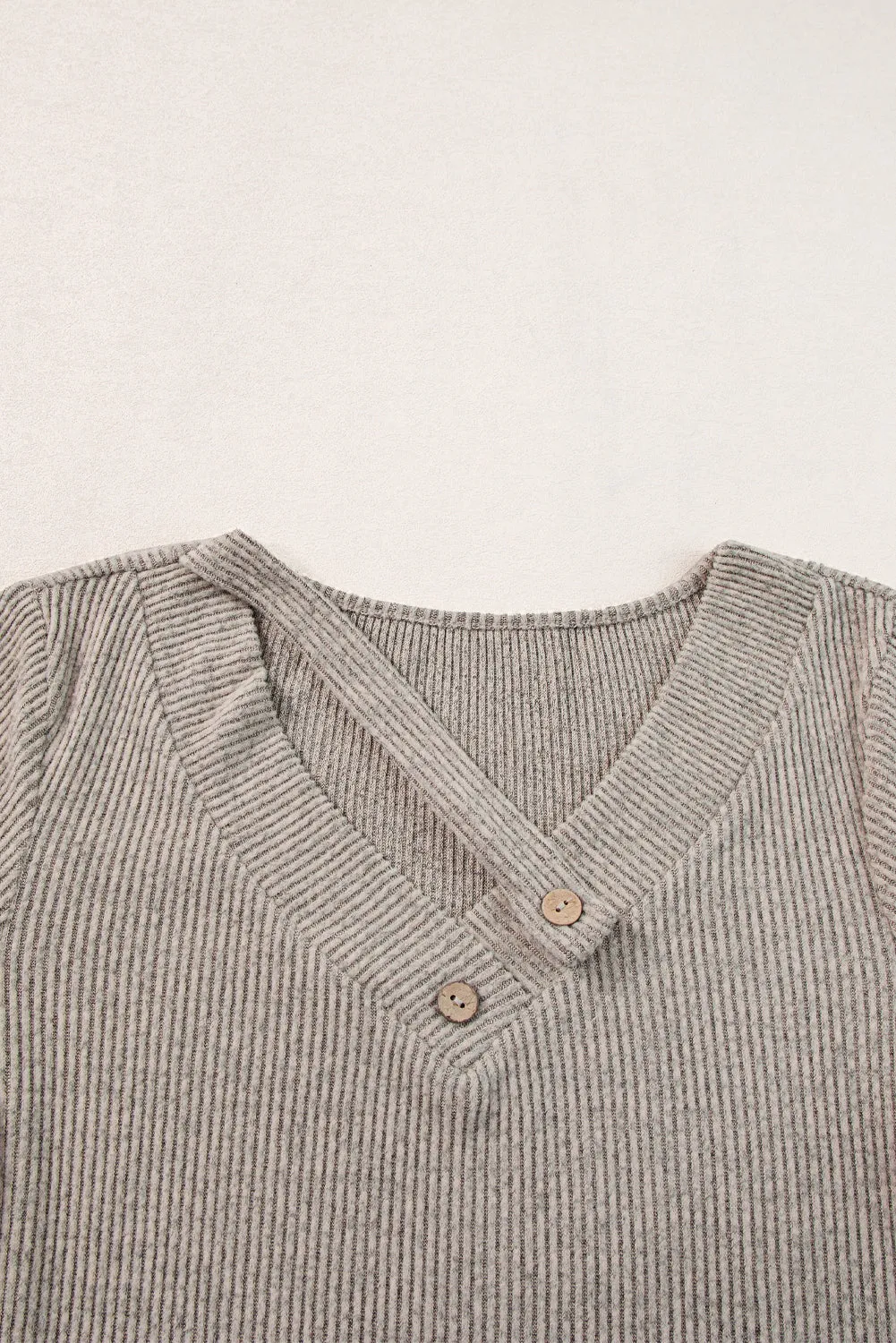 Ribbed Strappy V Neck Tee