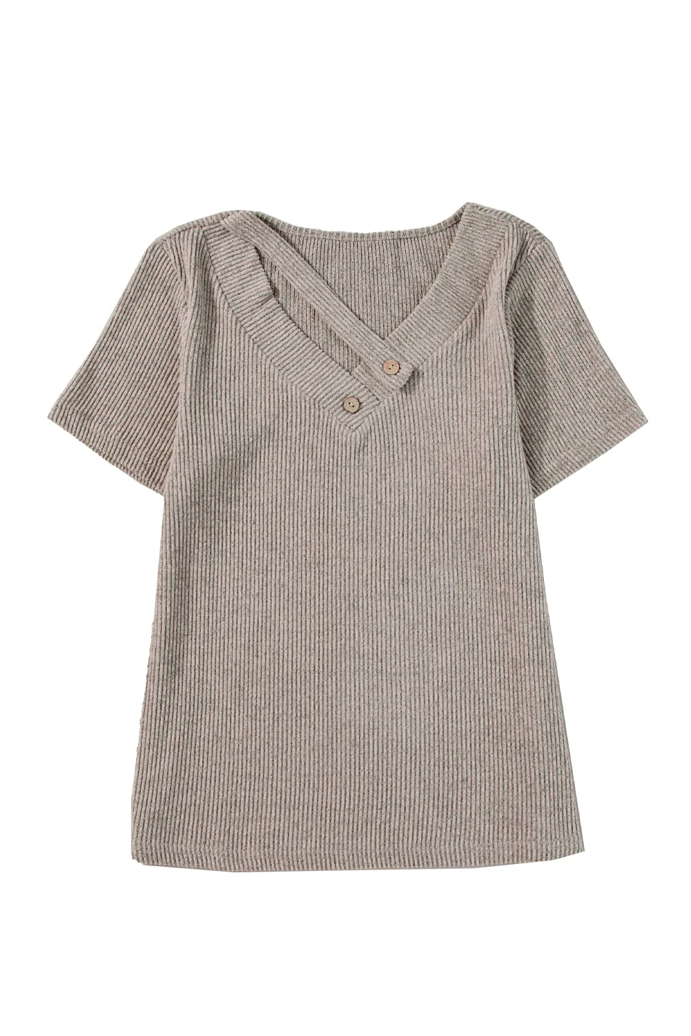 Ribbed Strappy V Neck Tee