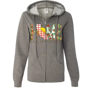 San Francisco Home Ladies Lightweight Fitted Zip-Up Hoodie